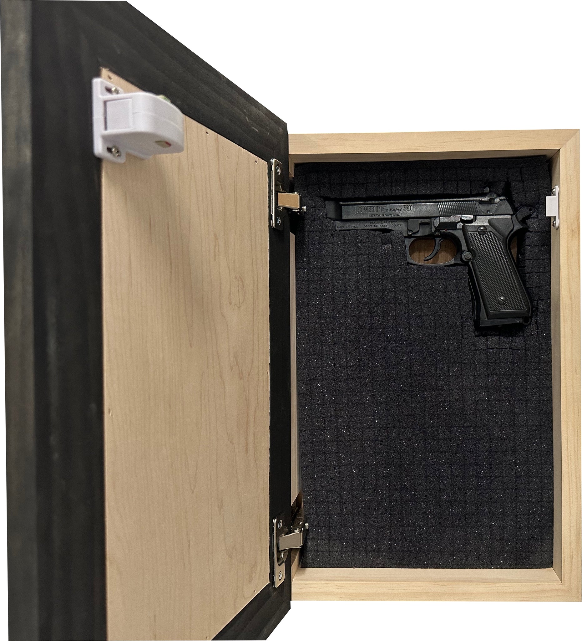 Tree Roots Silhouette Hidden Gun Storage Shelf Inside Look