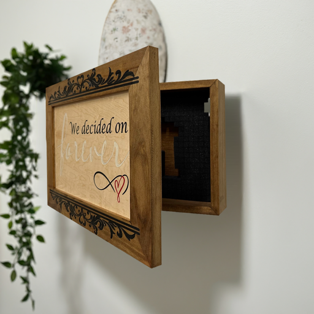 We Decided On Forever Wall-Mounted Secure Gun Cabinet partial open