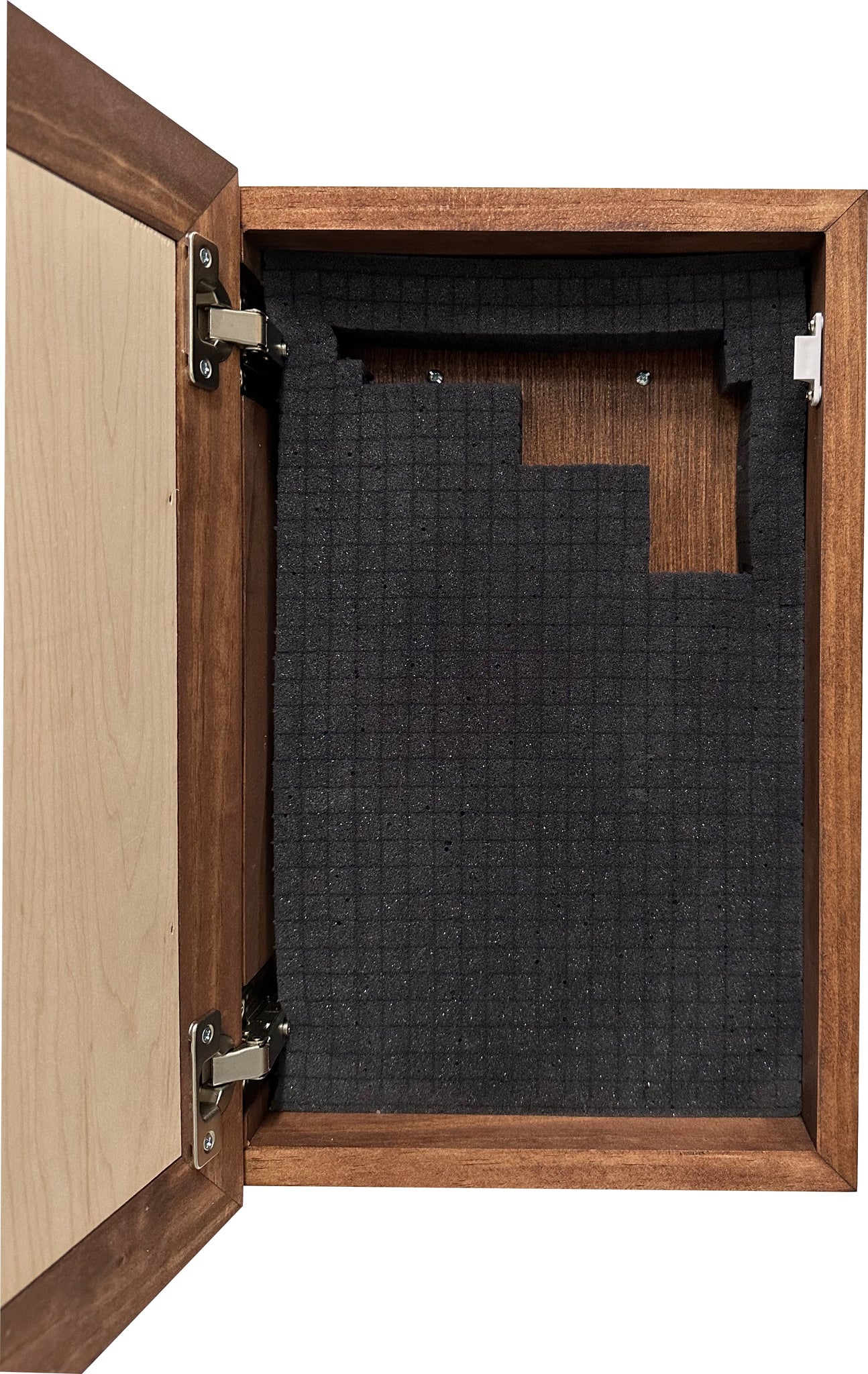 Welcome to Our Home Wooden Secure Gun Safe full open
