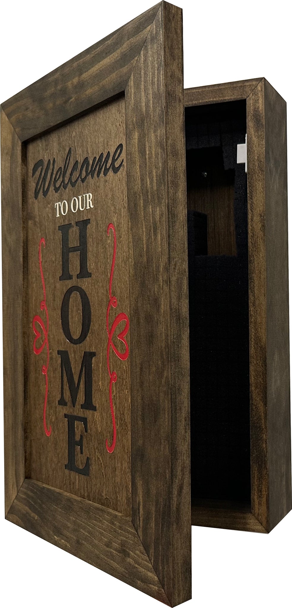 Welcome to our Home Wall Wooden Secure Gun Safe partial open