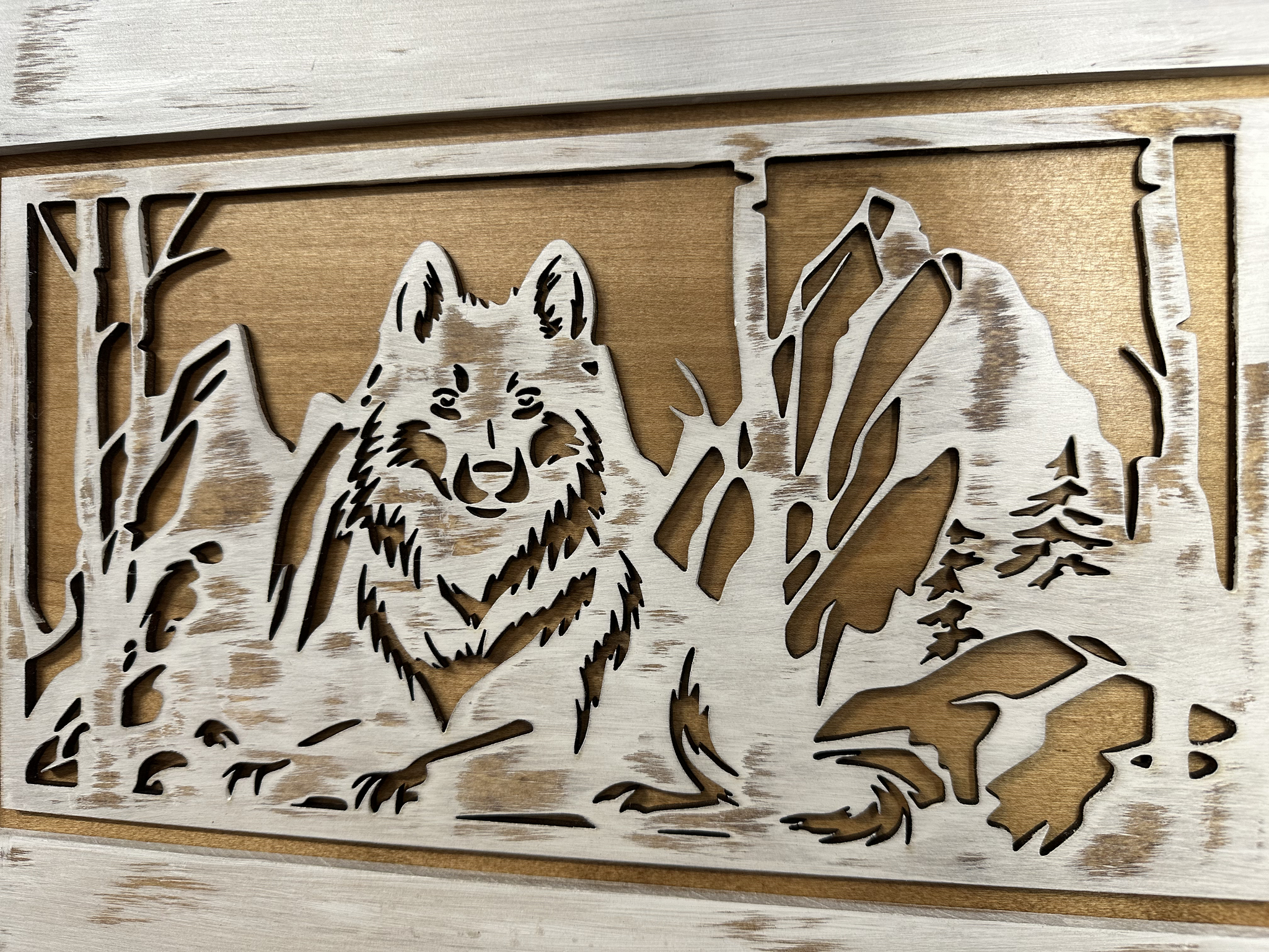 White Wolf Gun Concealment Hidden Gun Storage Wall closeup