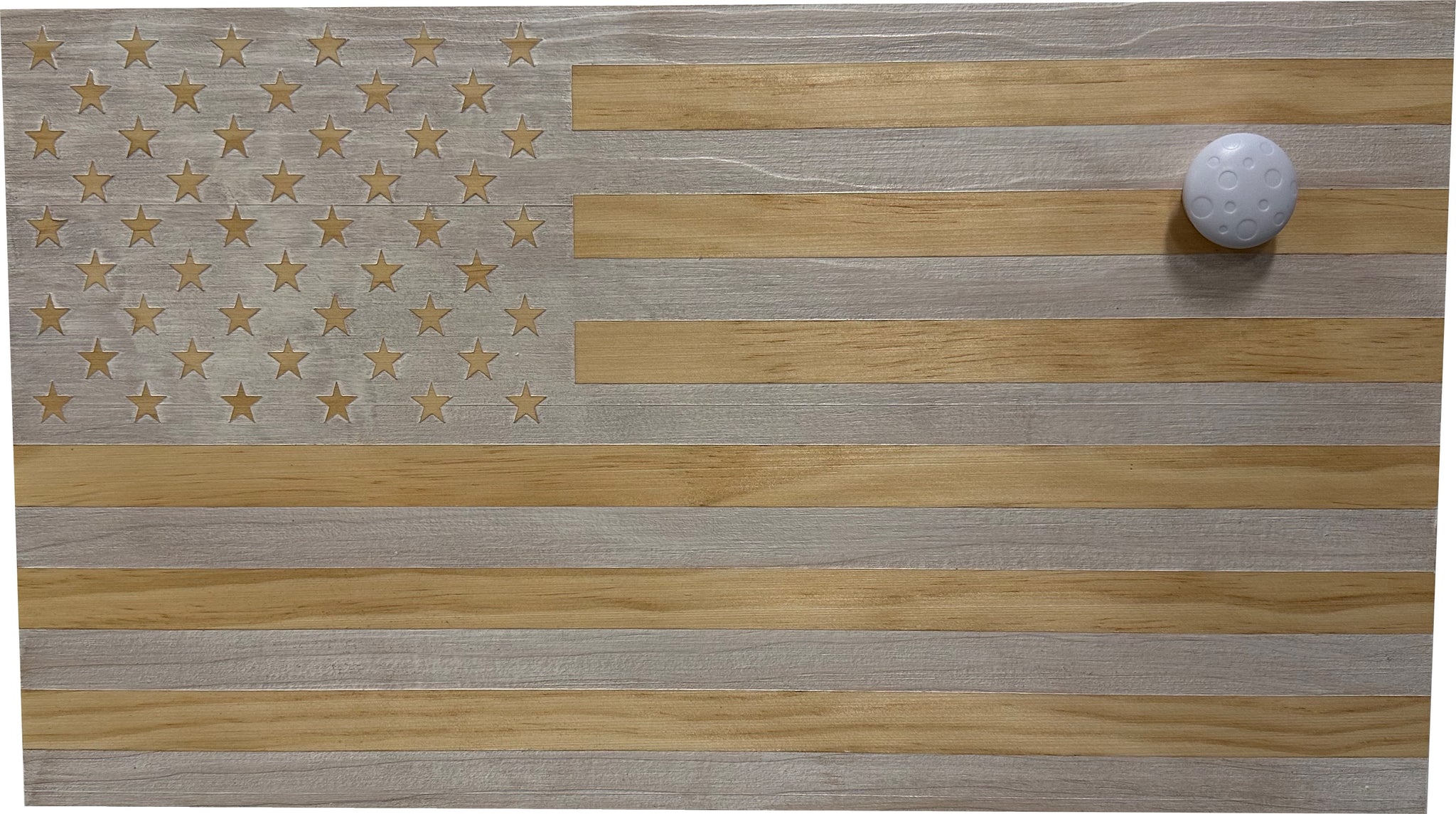 Whitewashed American Flag Decorative Wall-Mounted Gun Cabinet with key