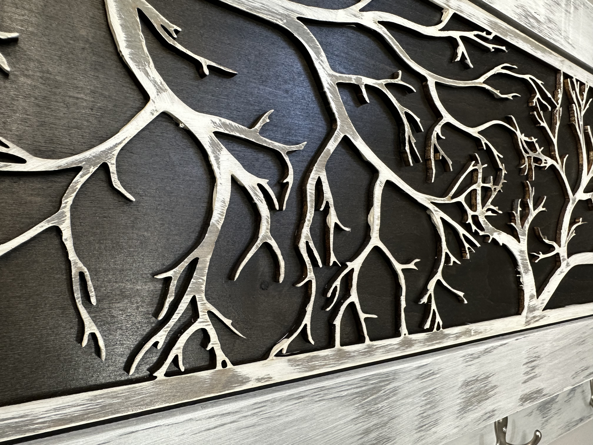 Winter Family Tree Large Gun Hidden Concealment Cabinets with full open close look