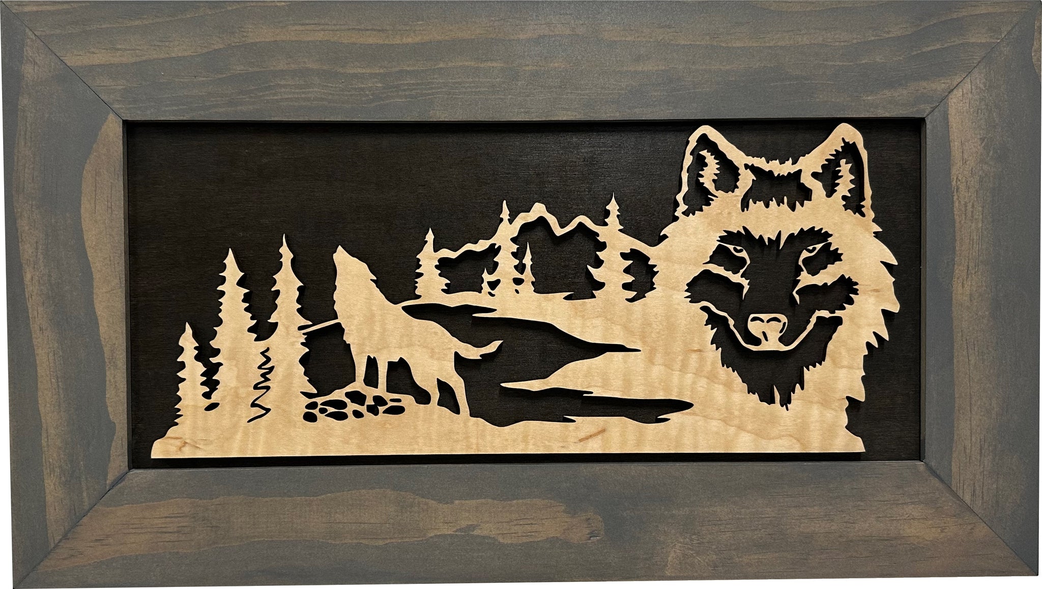 Wolf Scenery Wall Decoration Hidden Gun Cabinet View