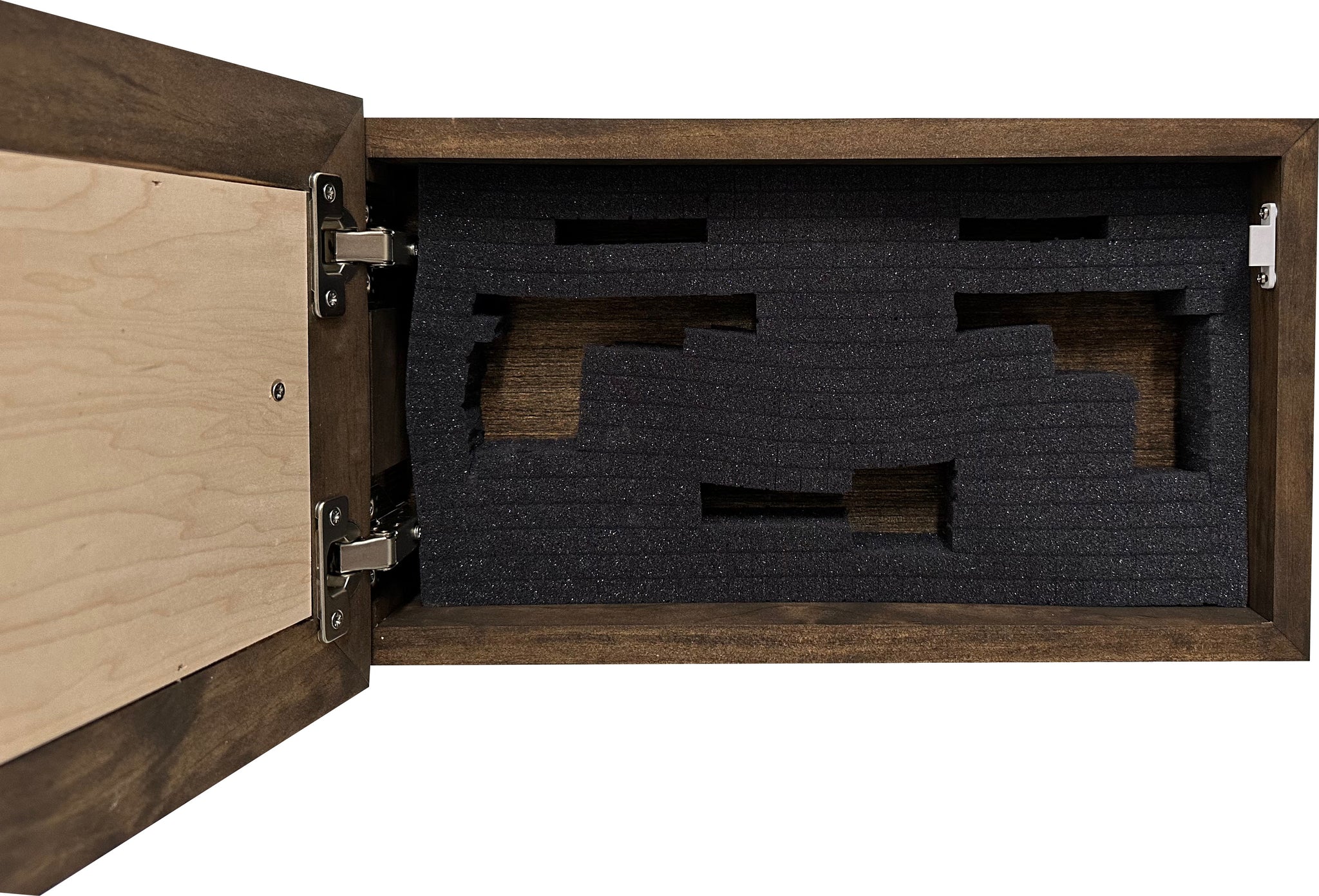 Wood Gun Cabinet Bears In The Woods Wall Decoration full open inside view