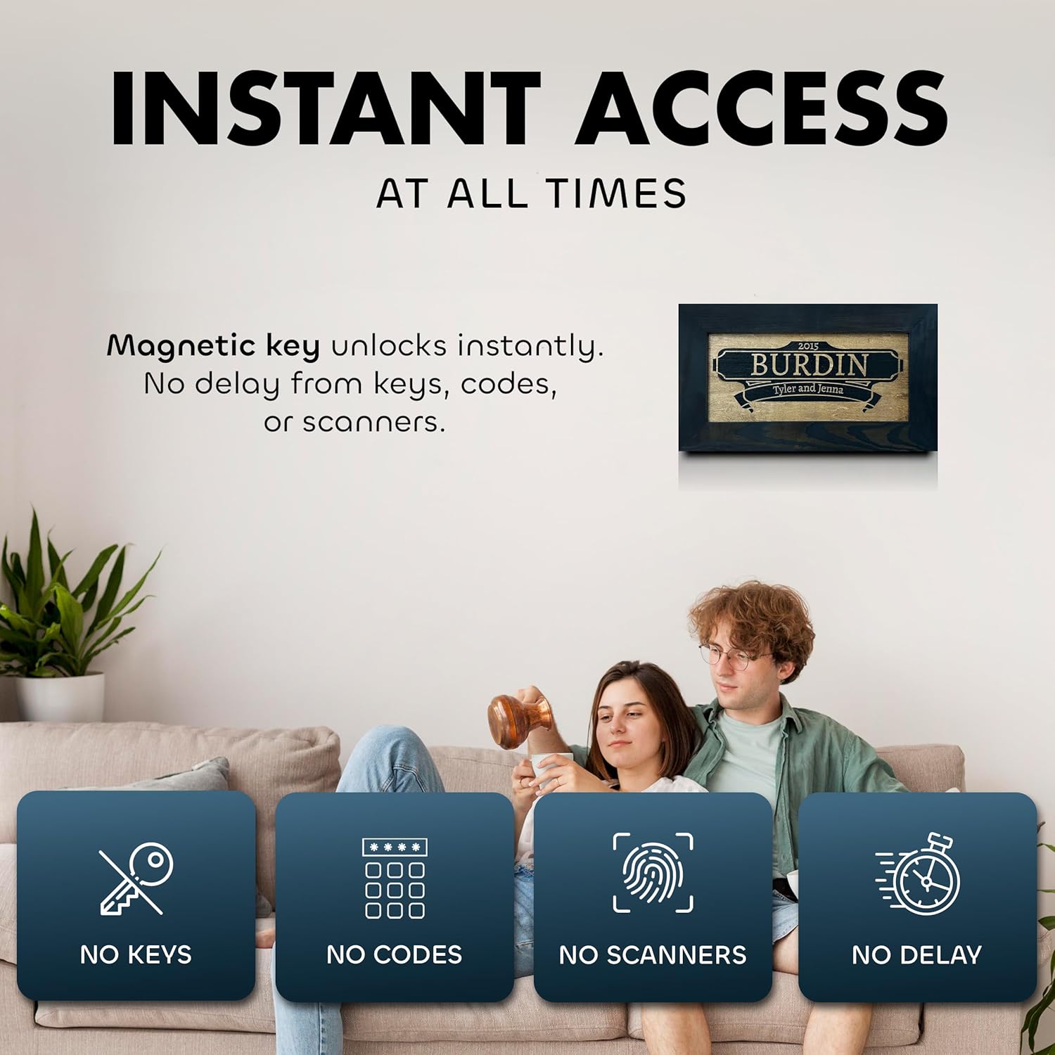 Bellewood Designs hidden gun storage wall decor with magnetic instant access, no keys, codes, or scanners