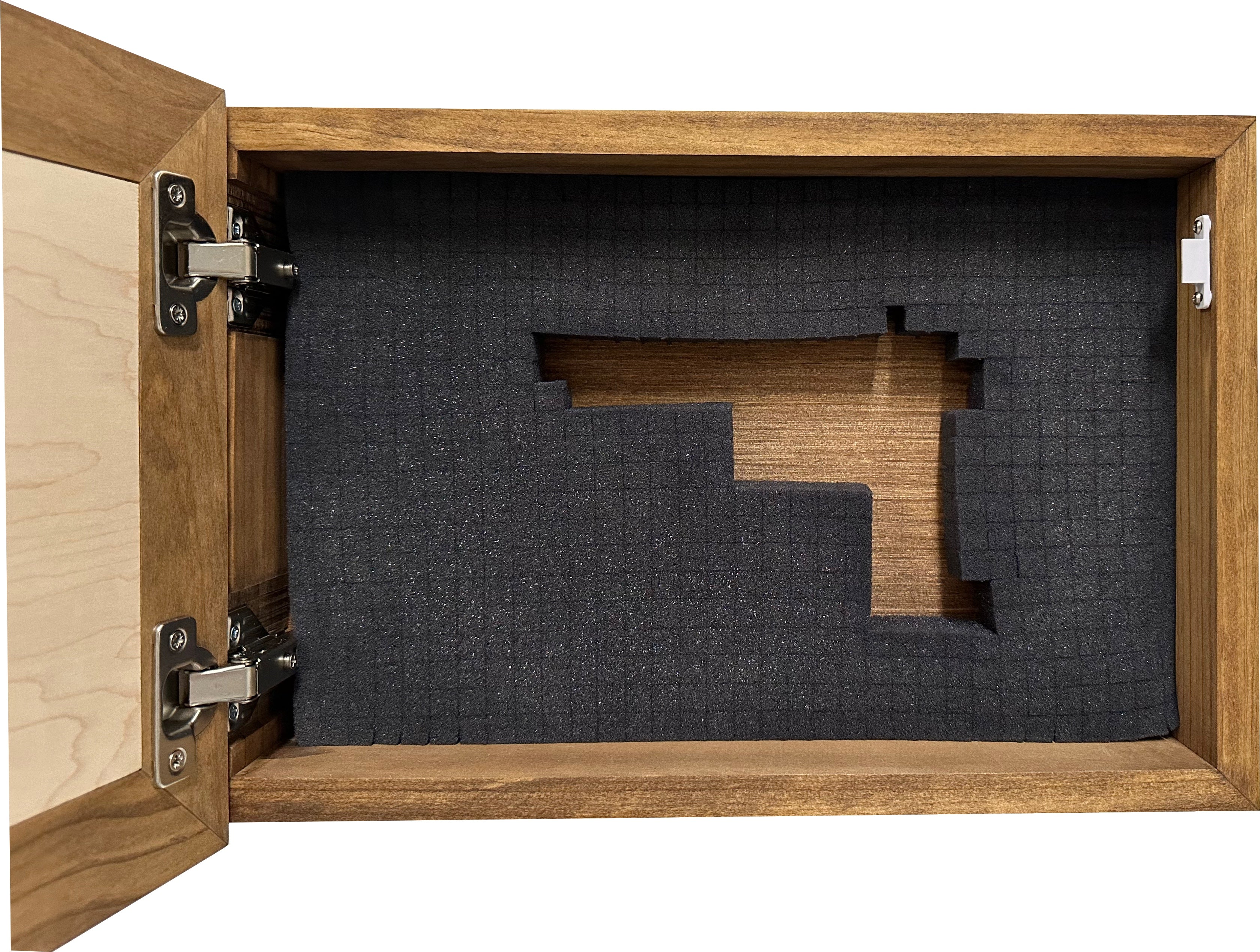 Hidden storage mirror, In-wall gun safe concealment cabinet