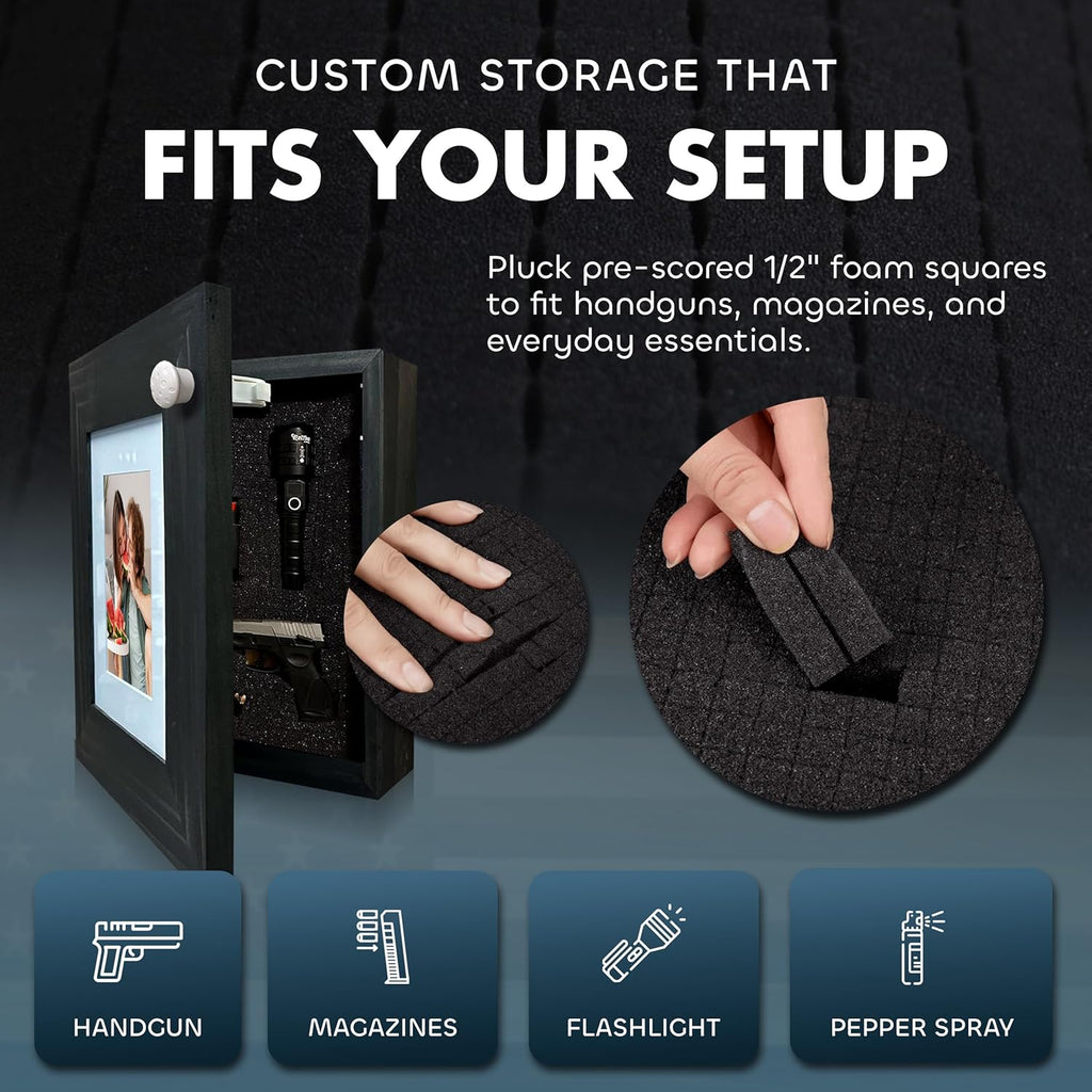 Picture Frame Hidden Gun Storage Cabinet Decor | B...