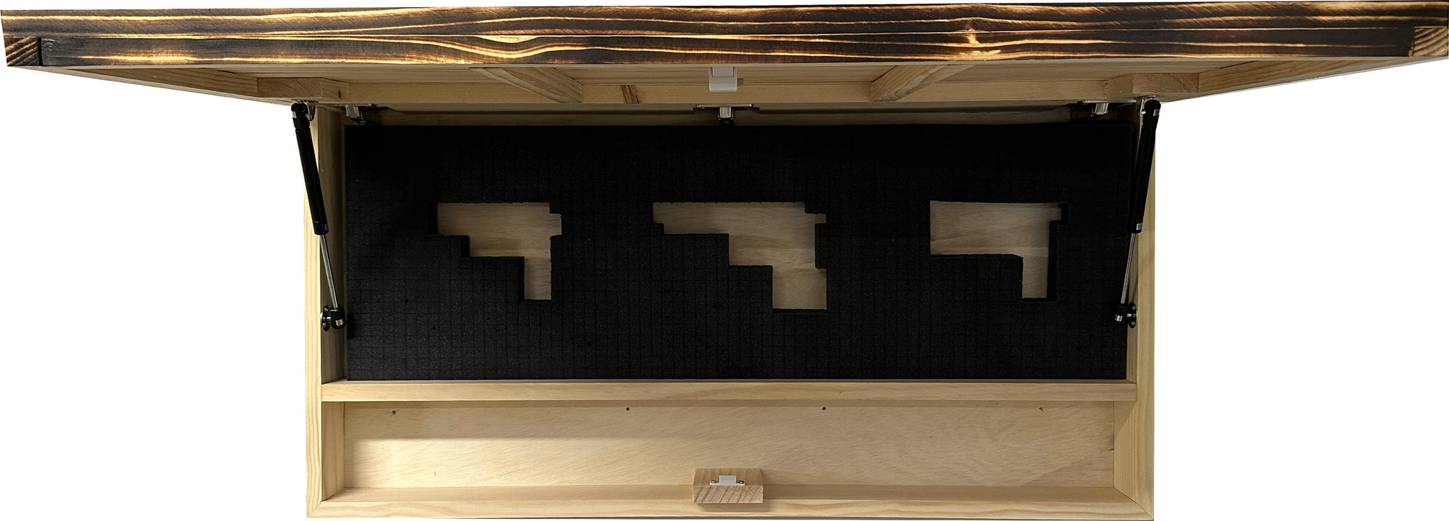 Hidden wooden magnetic gun safe