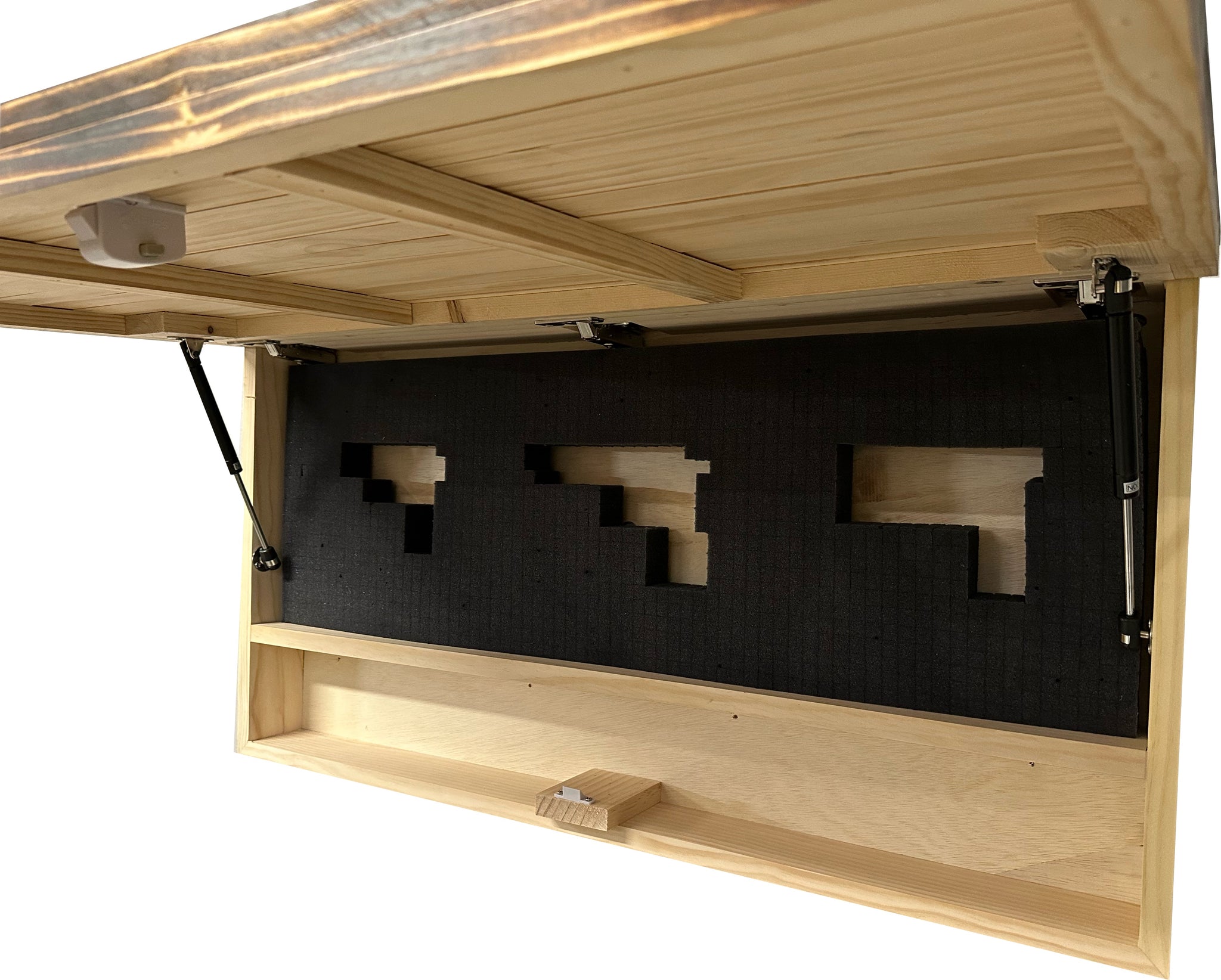 Hidden wooden magnetic gun safe