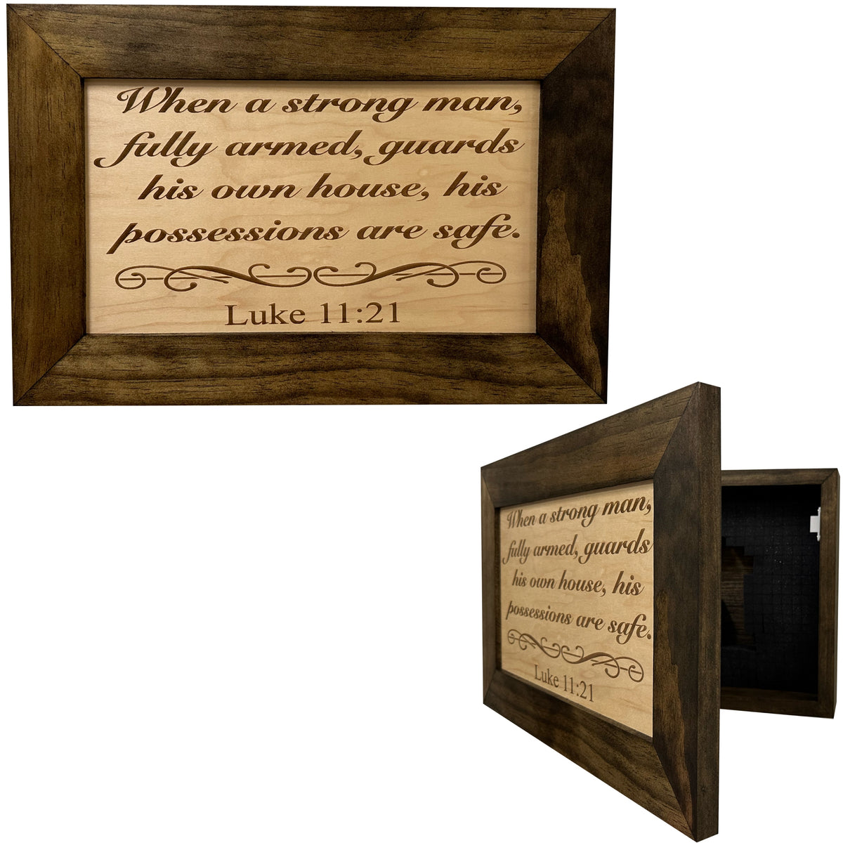 Wood Gun Bible Verse Luke 1121 Wall Decoration Hidden Gun S