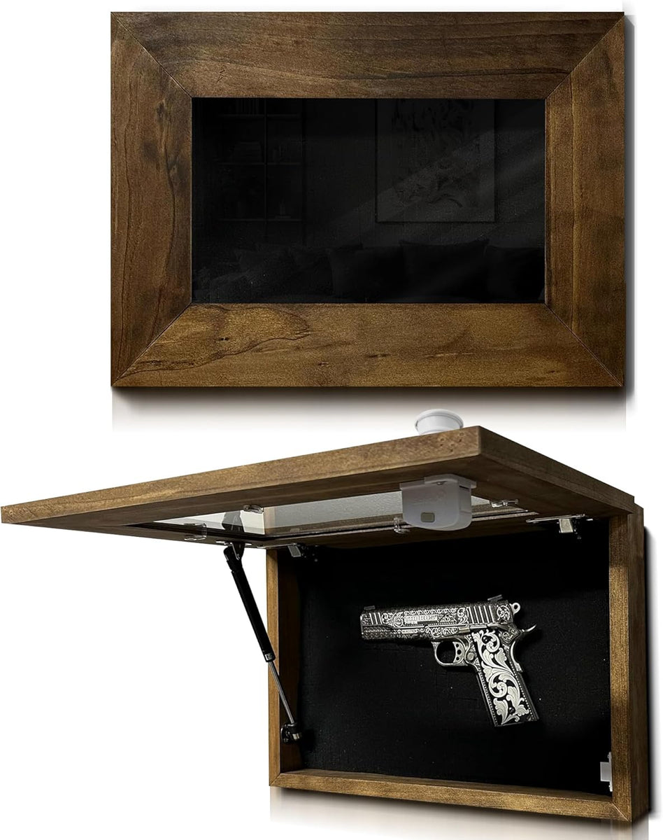 Wall Mounted Pistol Display Case - Handcrafted Gun...