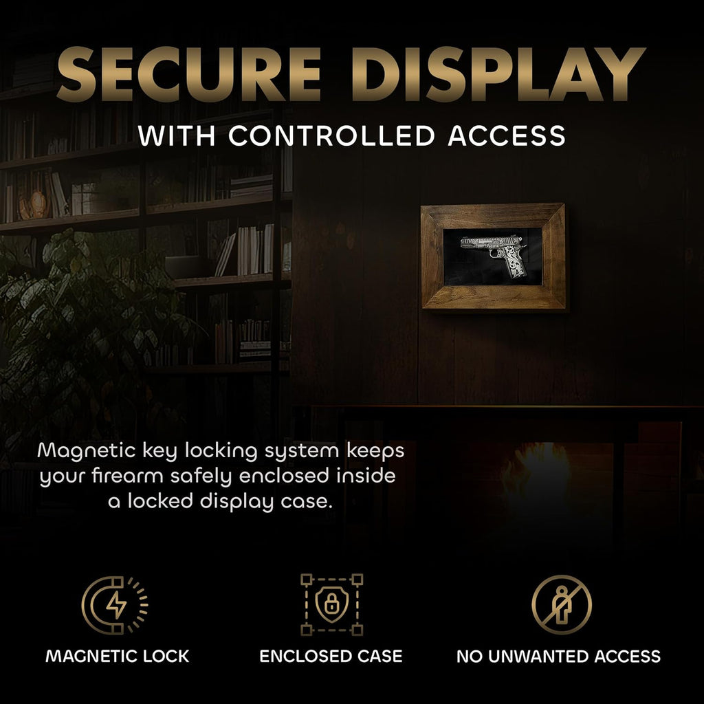 Wall Mounted Pistol Display Case - Handcrafted Gun...