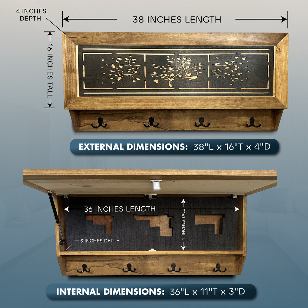 Family Tree Coat Rack Gun Concealment Large Gun Ca...