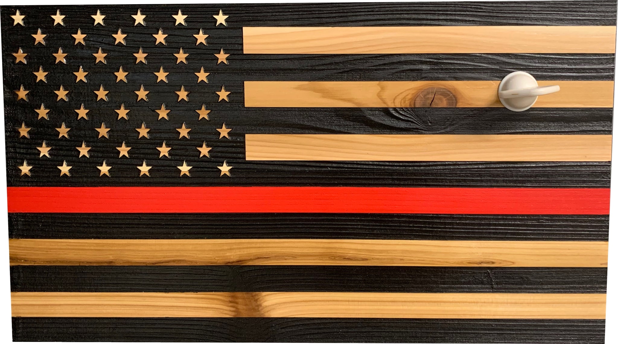 Red Line Customizable American Flag Hidden Gun Storage with key