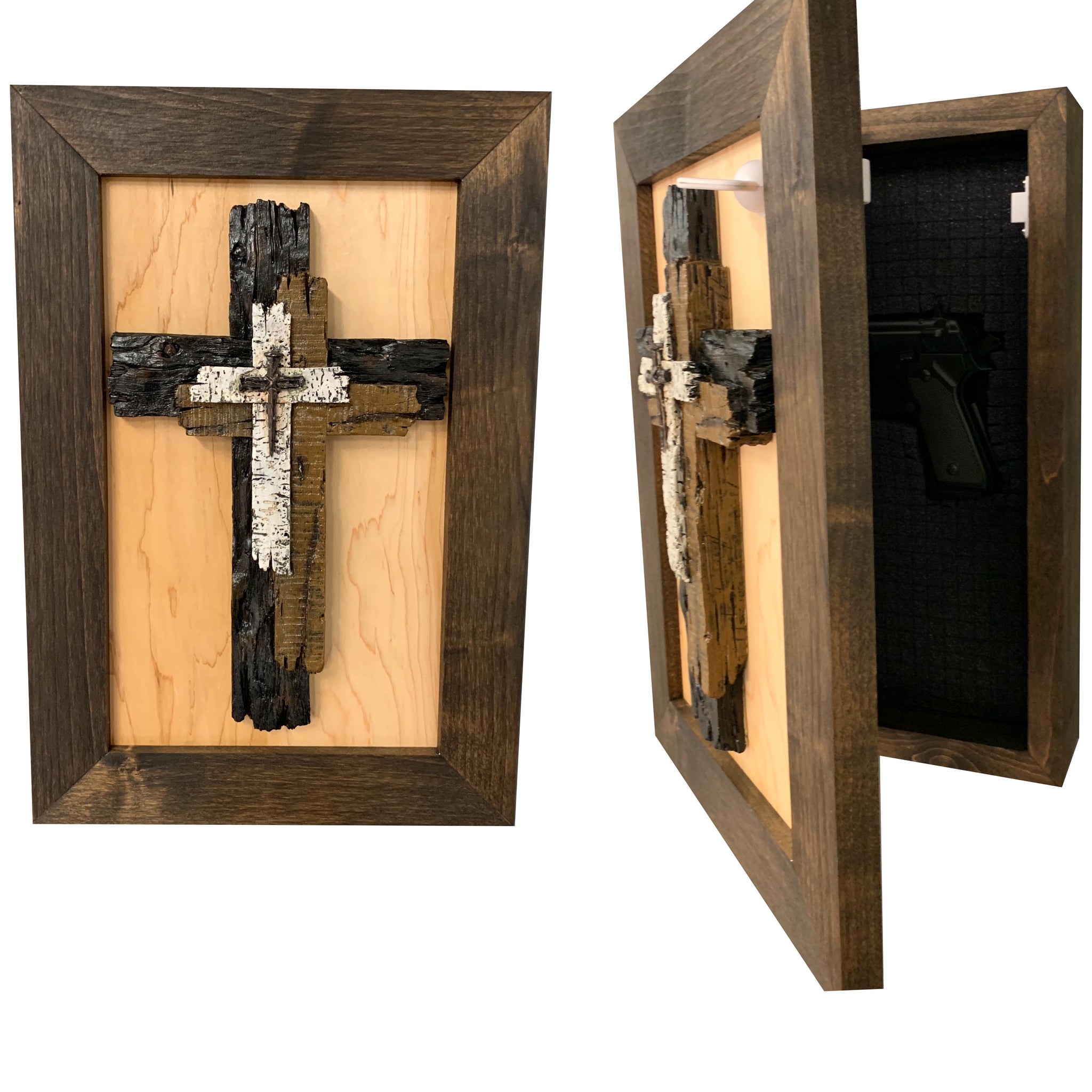 Shop Three Layered Cross Wall-Mounted Secure Hidden Gun Cabinet 