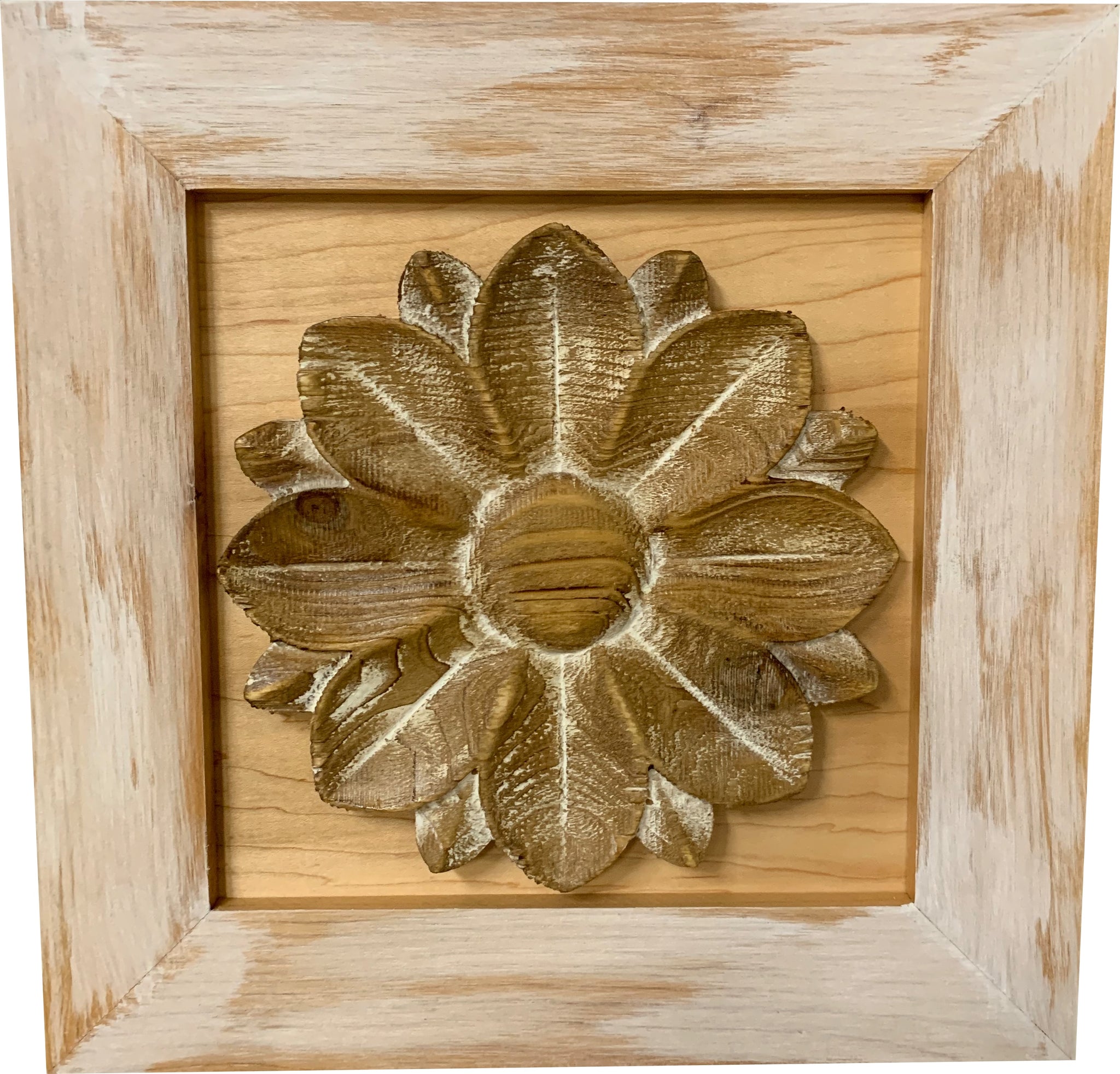 White Distressed Flower Concealed Gun Cabinet Wall | Bellewood Designs