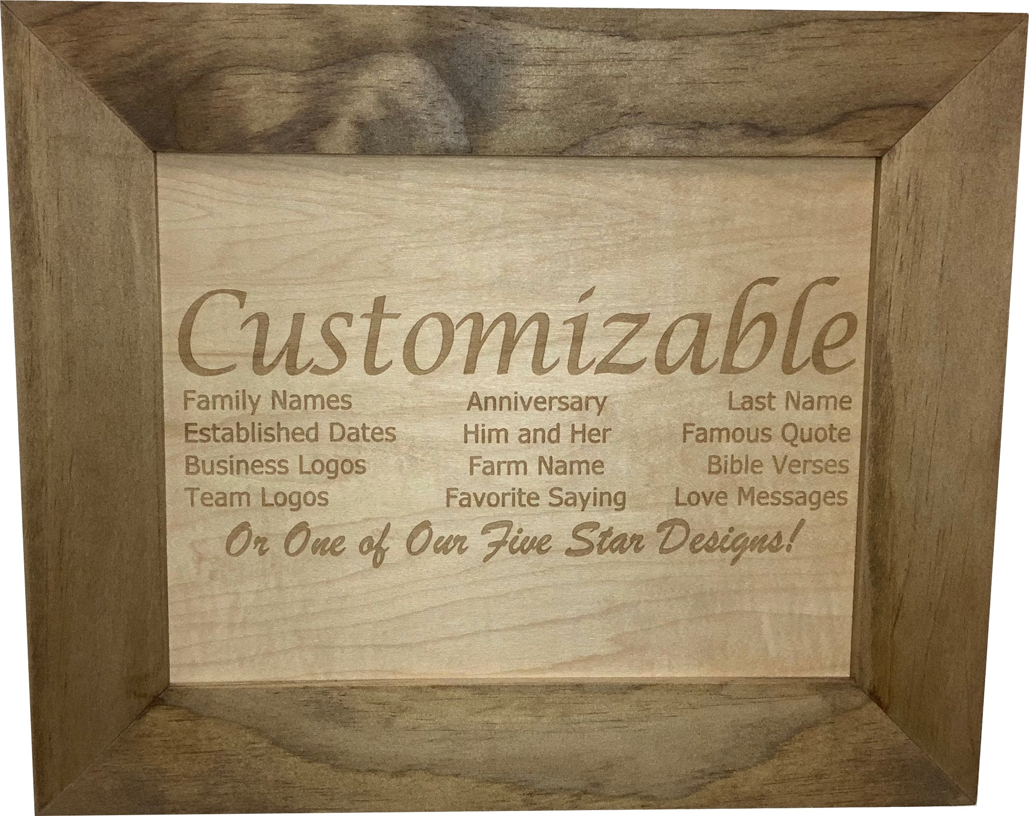 Bellewood Designs Customizable personalized recessed hidden gun storage flat front text detail