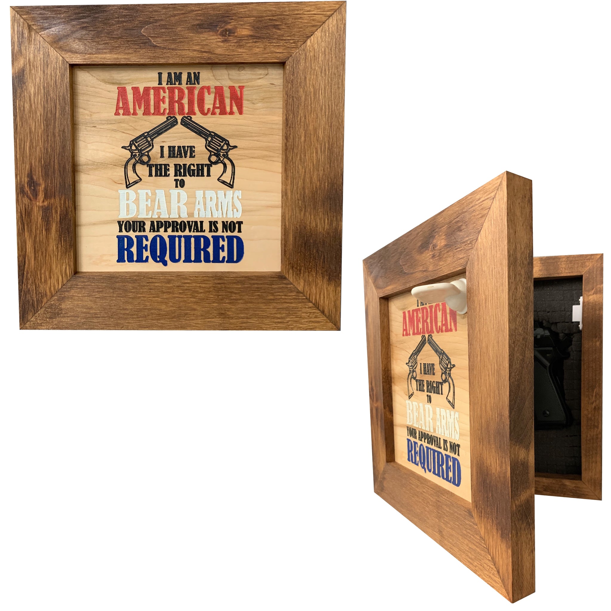 Bellewood Designs I Have The Right To Bear Arms patriotic hidden gun concealment wall decor
