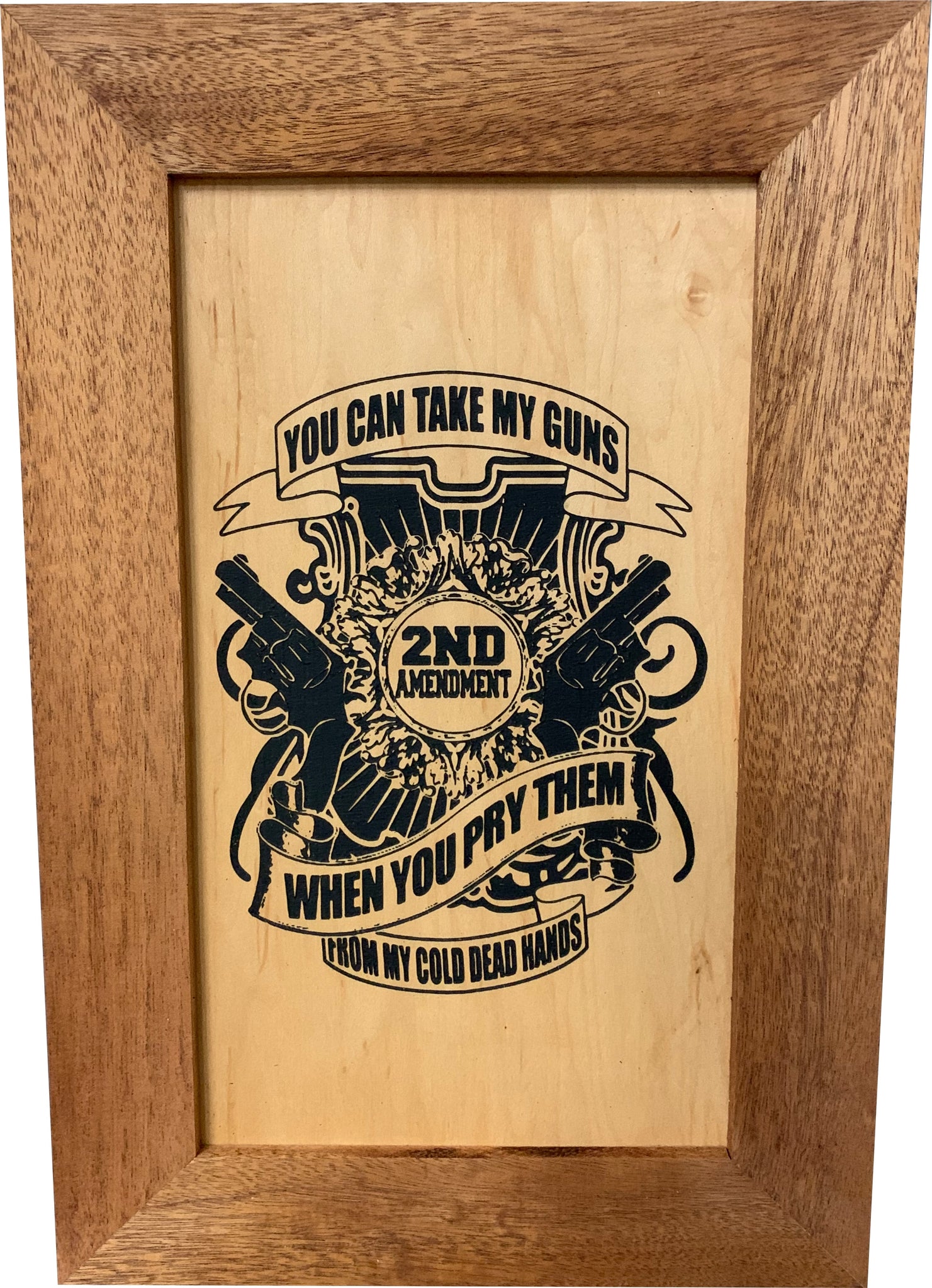 Bellewood Designs Take My Guns wall decor flat front view